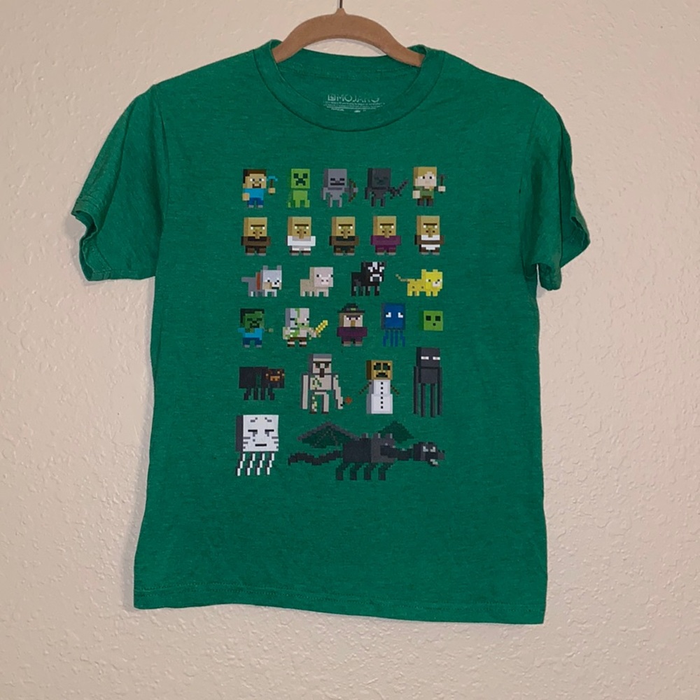 ✨Minecraft tee-shirt• Green•L(10/12) & Grey•M (8)✨